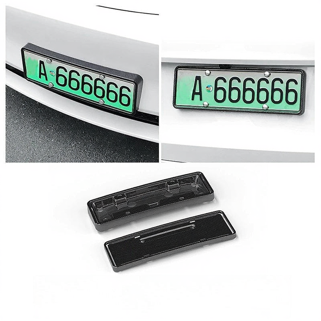 Front and rear license plate frames for Tesla Model Y