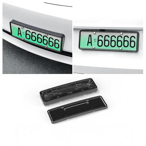 Front and rear license plate frames for Tesla Model Y