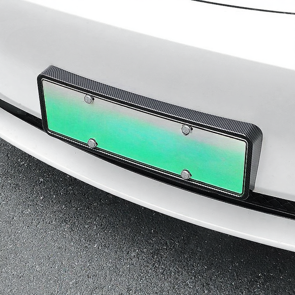 Front and rear license plate frames for Tesla Model Y