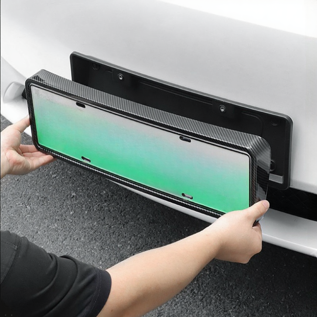 Front and rear license plate frames for Tesla Model Y