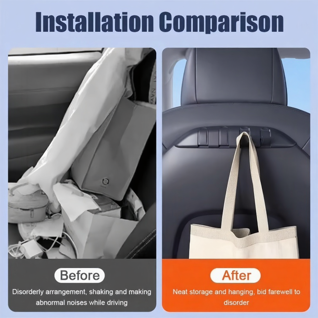 Hidden Foldable Seat Back Hook for Tesla Model 3/Y