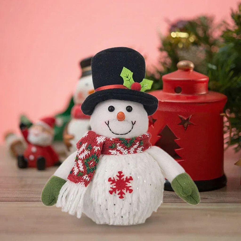 LED Light-Up Christmas Snowman Decoration Figurines for Tesla