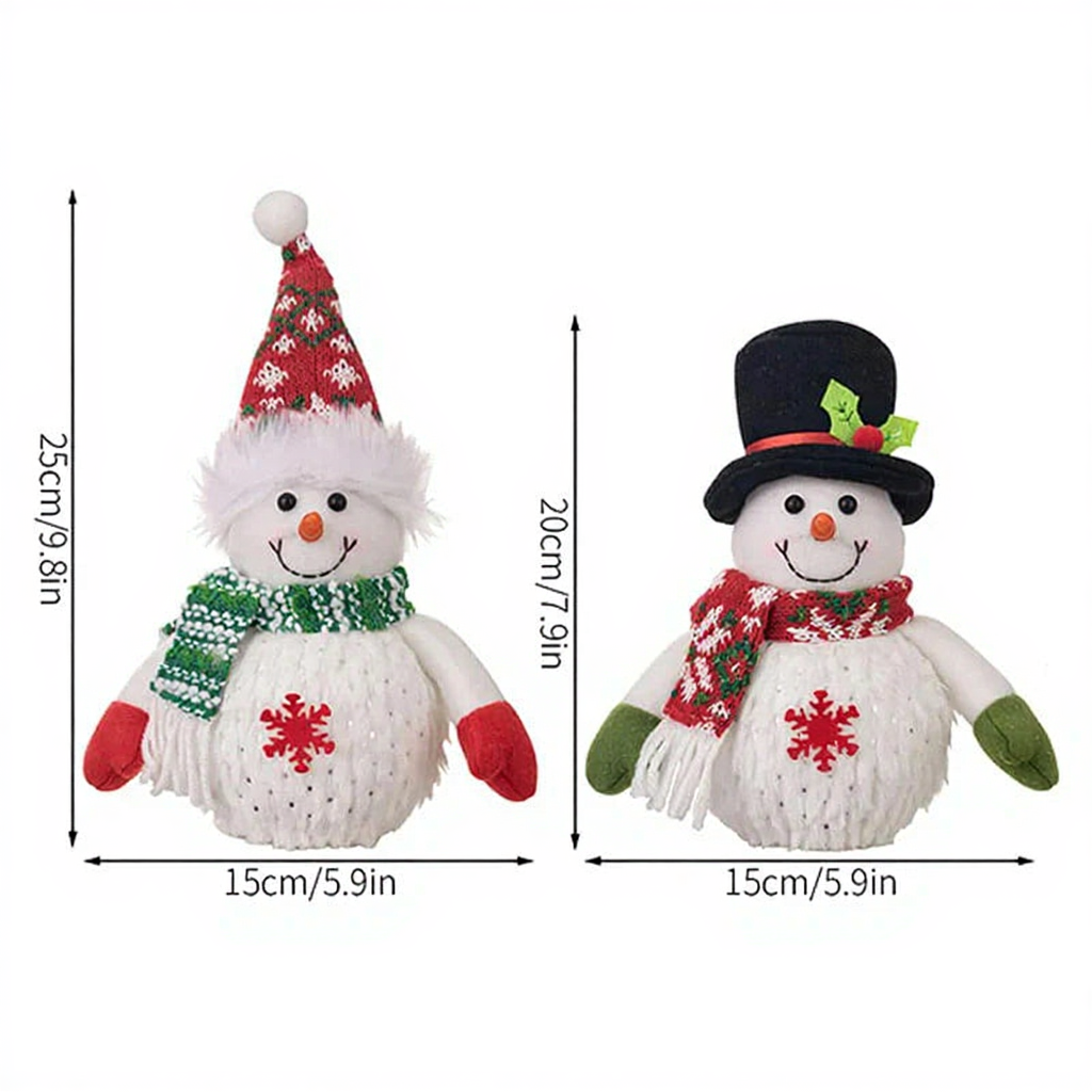 LED Light-Up Christmas Snowman Decoration Figurines for Tesla