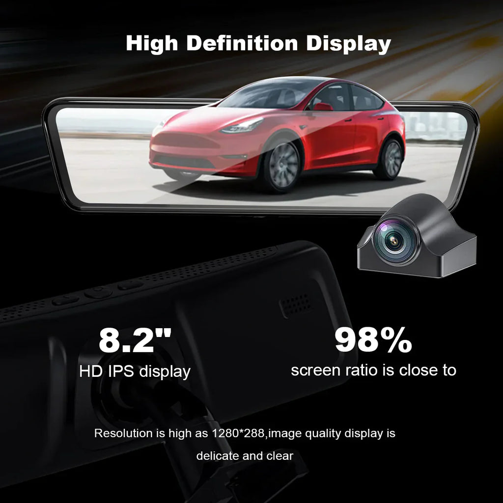 Model 3/Y 8.2” Live Streaming Rear View Mirror with Chassis Camera