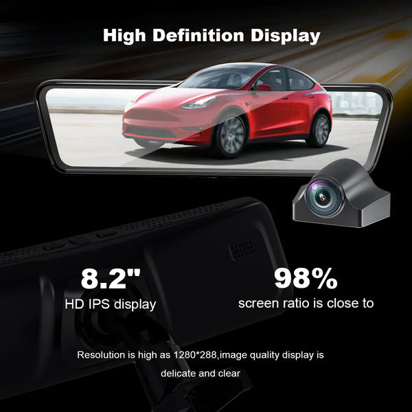 Model 3/Y 8.2” Live Streaming Rear View Mirror with Chassis Camera
