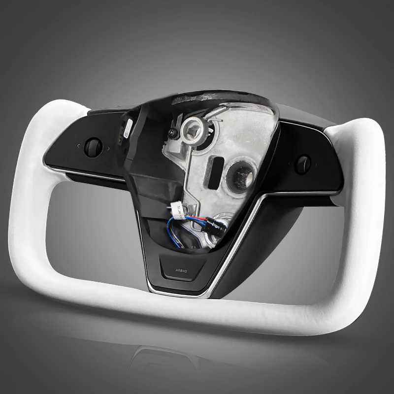 Model 3/Y Yoke Steering Wheel - White Nappa Leather Main image