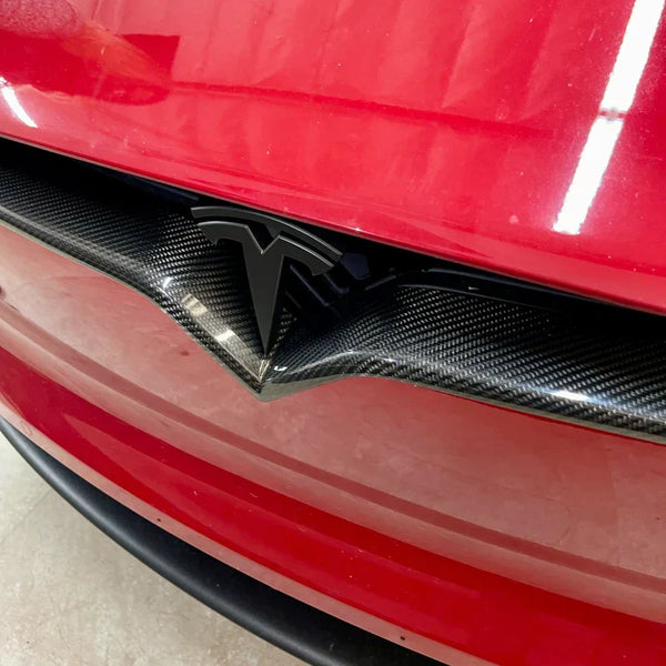 Model S Front End Inlay - Real Molded Carbon Fiber（2015-2024）