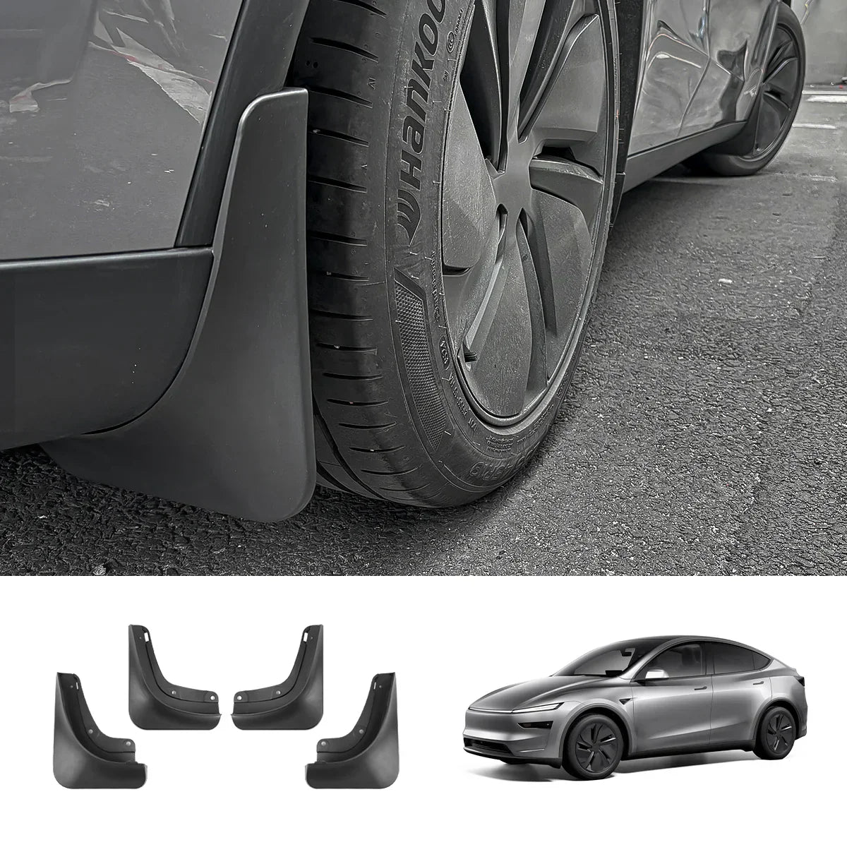 Mud Flaps Matte Black Carbon Fiber ABS Tesla Model 3/Y Main image