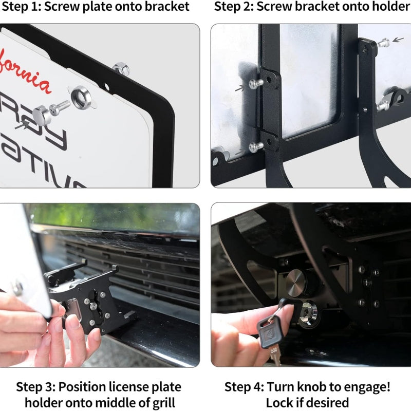 Tesla Model 3/Y Front License Plate Holder Frame With Lock