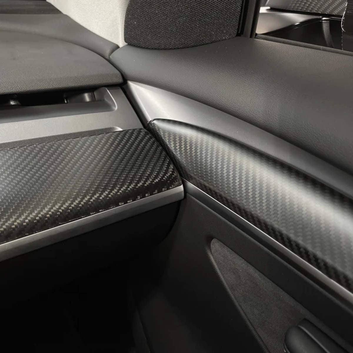 Door Trim for Tesla Model 3/Y - Real Molded Carbon Fiber