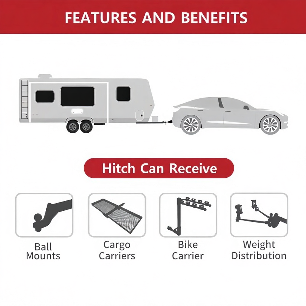 Multifunctional Trailer Hitch Receiver for Tesla Model Y