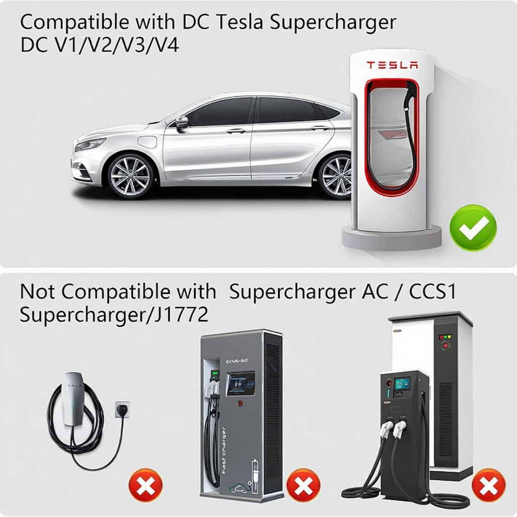 NACS to CCS1 Conversion Heads for Tesla Adapter