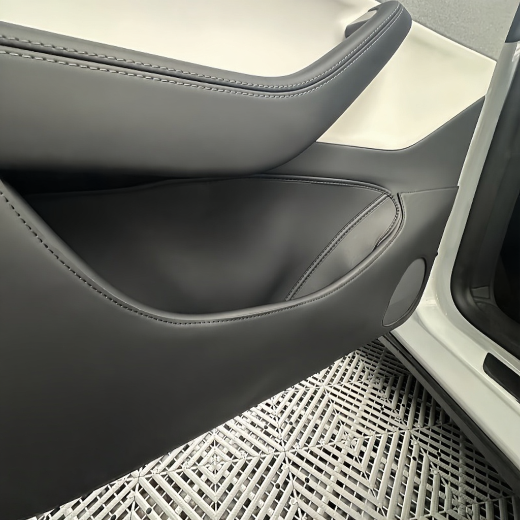 Nappa Leather Door Anti-Kick Mats for Tesla Model Y Juniper 2025+ Secondary image