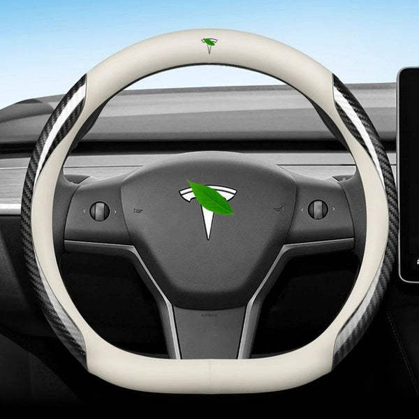 Nappa Leather Steering Wheel Cover for Tesla Model 3/Y