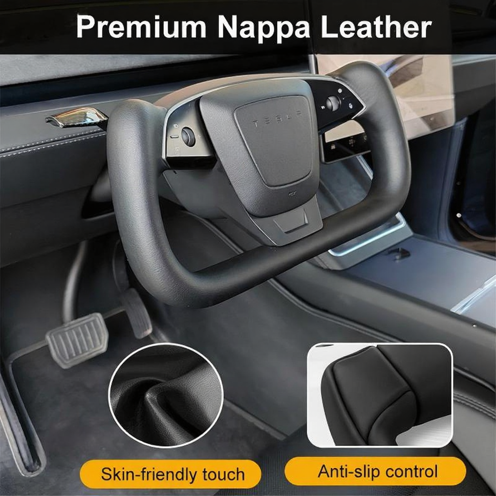 Nappa Leather Yoke Steering Wheel for Tesla Model Y Juniper/3 Highland