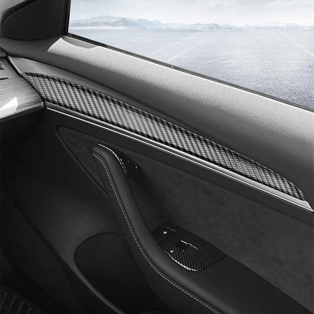 Door Trim for Tesla Model 3/Y - Real Molded Carbon Fiber