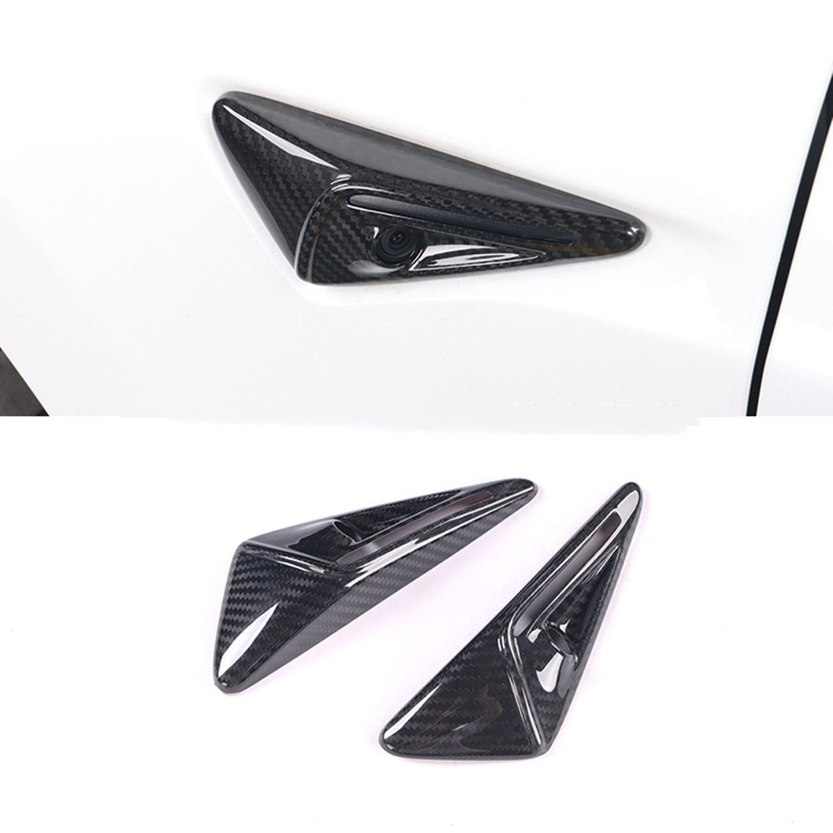 Real Carbon Fiber Side Camera Cover for Tesla Model 3 Highland/Y Juniper