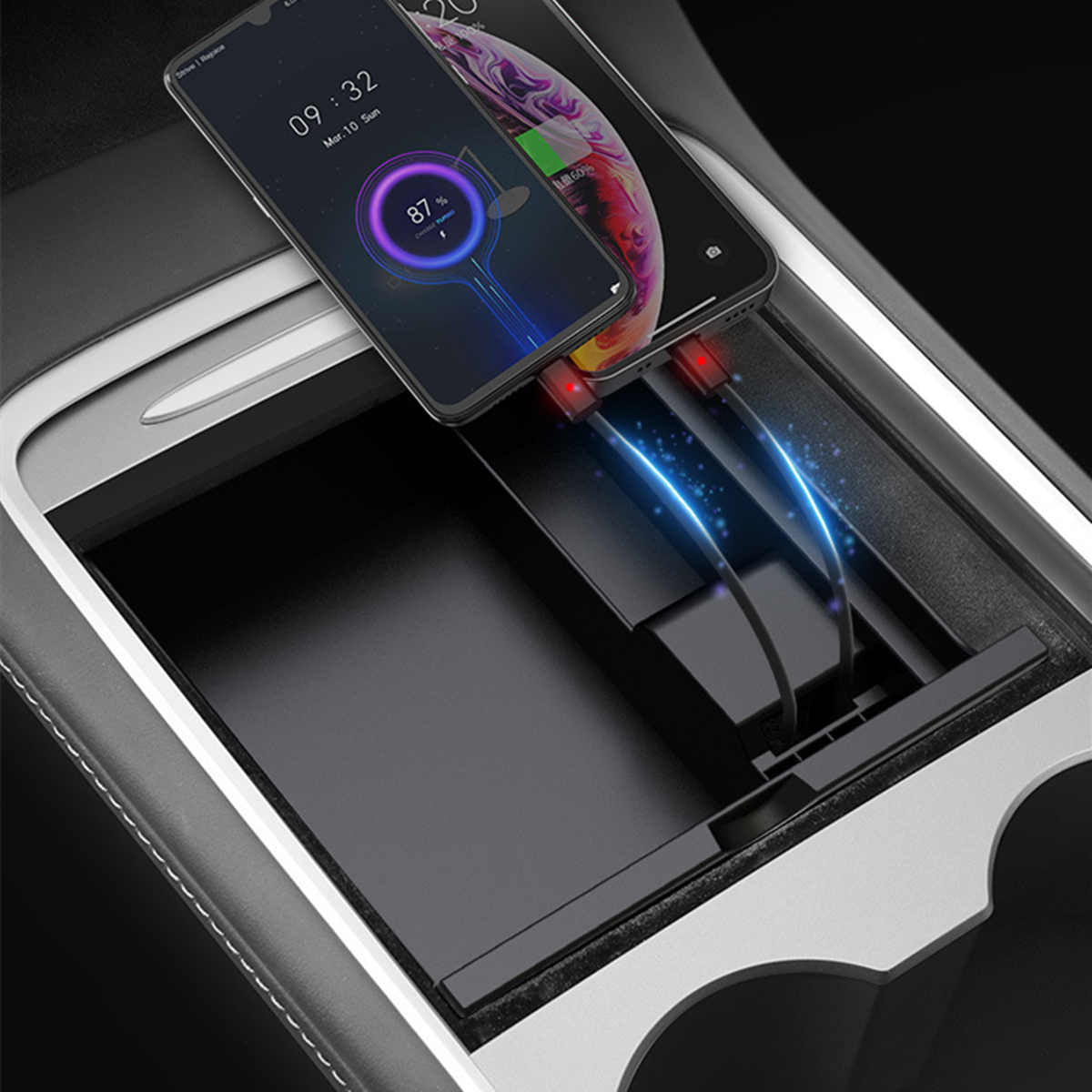 Tesla Model 3/Y With Charging Retractable Cable Storage Box Main image