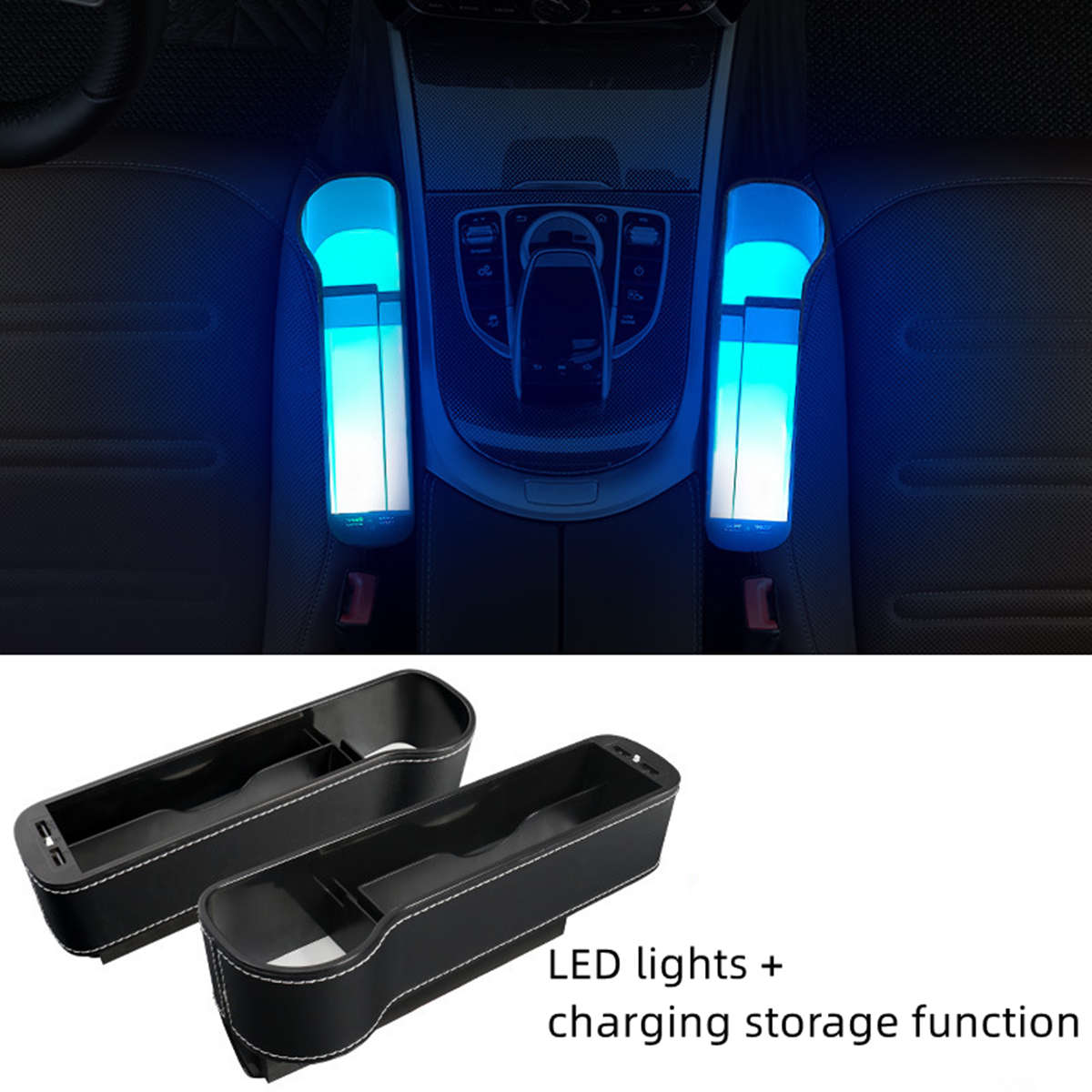 LED Seat Seam Storage Box for Tesla Model 3/Y Main image