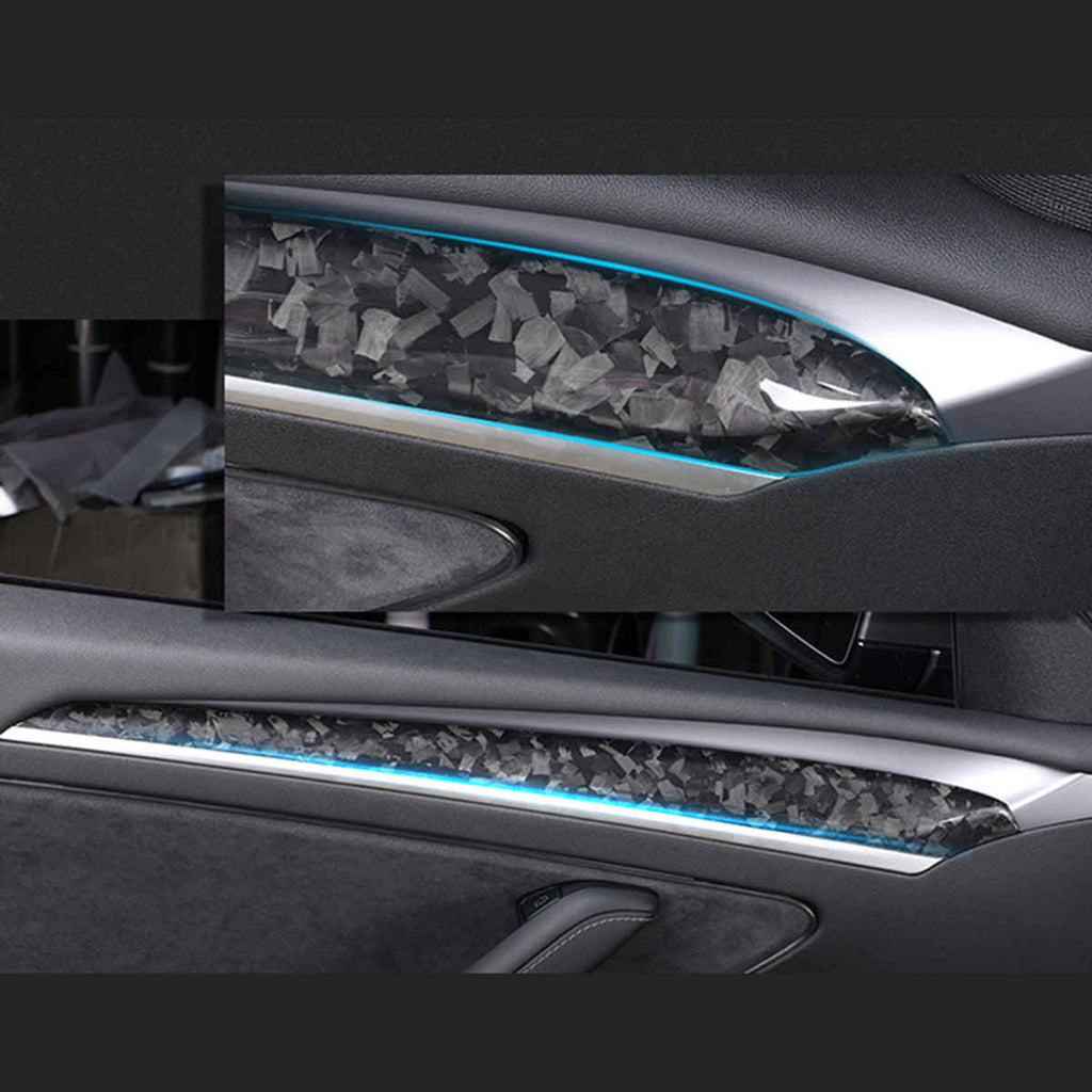 Door Trim for Tesla Model 3/Y - Real Molded Carbon Fiber
