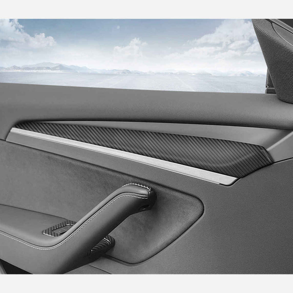 Door Trim for Tesla Model 3/Y - Real Molded Carbon Fiber