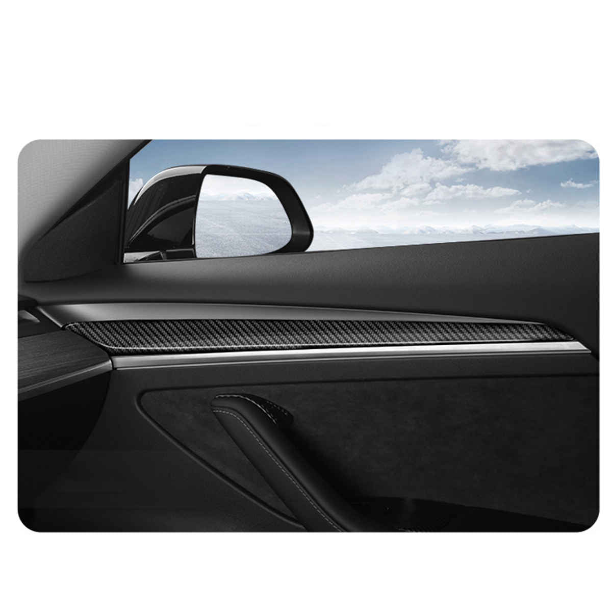 Door Trim for Tesla Model 3/Y - Real Molded Carbon Fiber