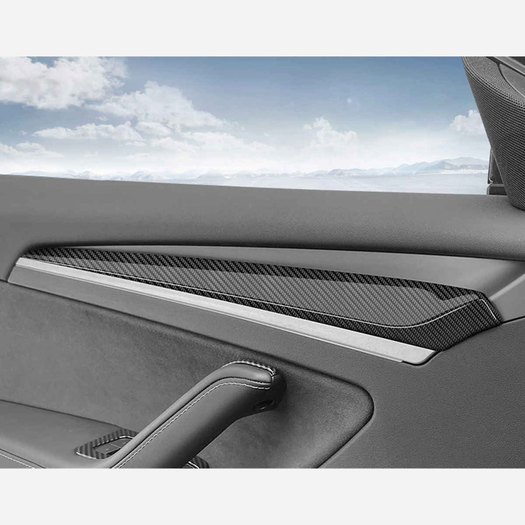Door Trim for Tesla Model 3/Y - Real Molded Carbon Fiber