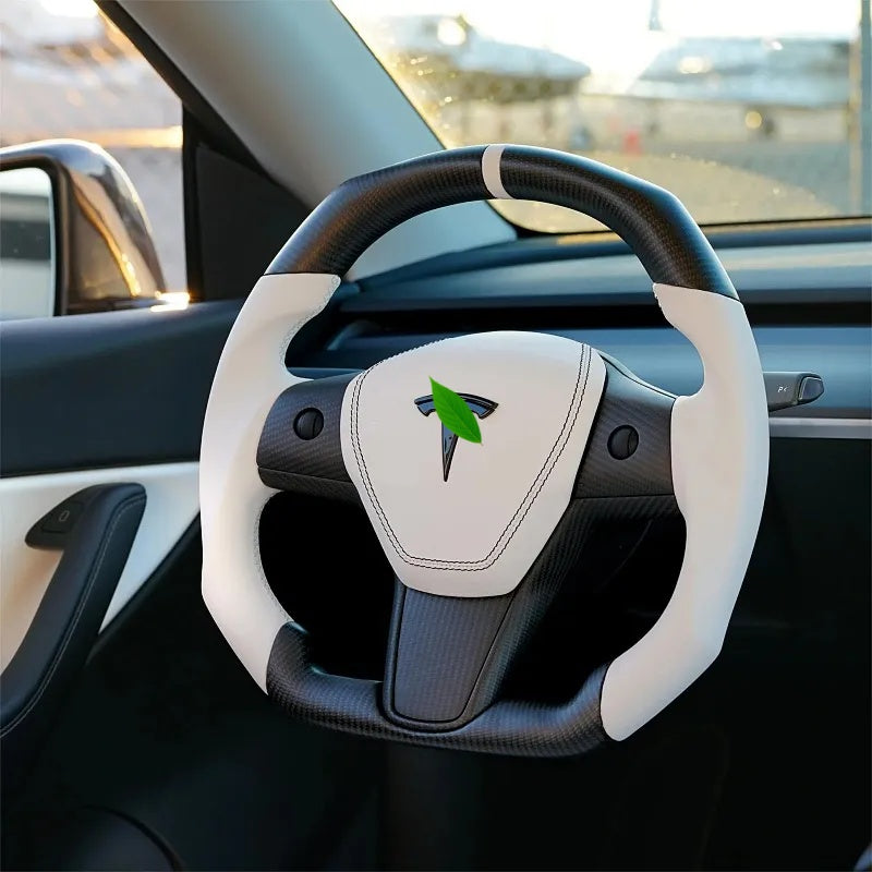 Premium Square Carbon Fiber Steering Wheel for Tesla Model 3/Y Main image