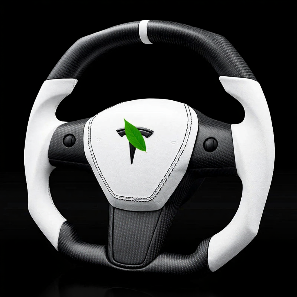 Premium Square Carbon Fiber Steering Wheel for Tesla Model 3/Y