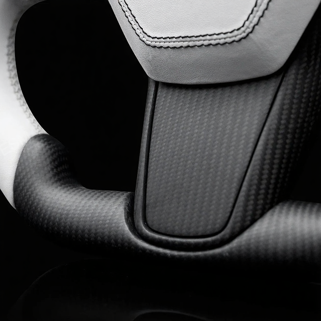 Premium Square Carbon Fiber Steering Wheel for Tesla Model 3/Y