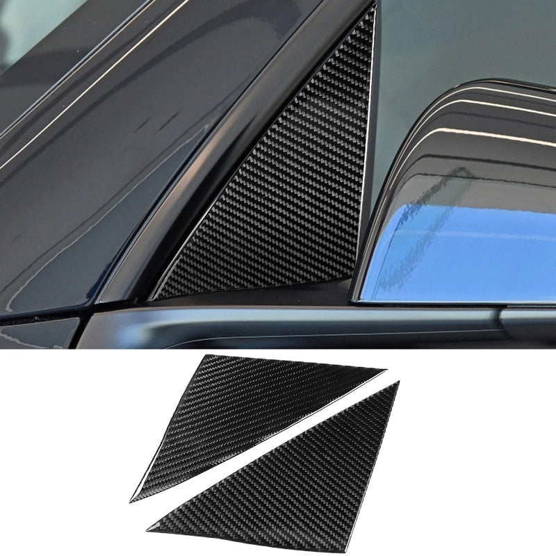 Real Carbon Fiber A-Pillar Triangle Window Cover Trim For Tesla Model Y Main image