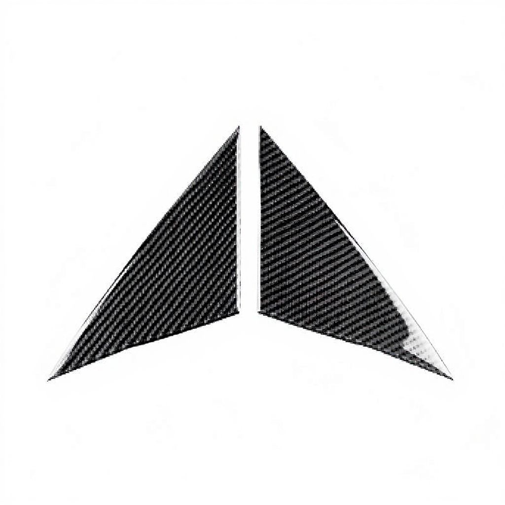 Real Carbon Fiber A-Pillar Triangle Window Cover Trim For Tesla Model Y
