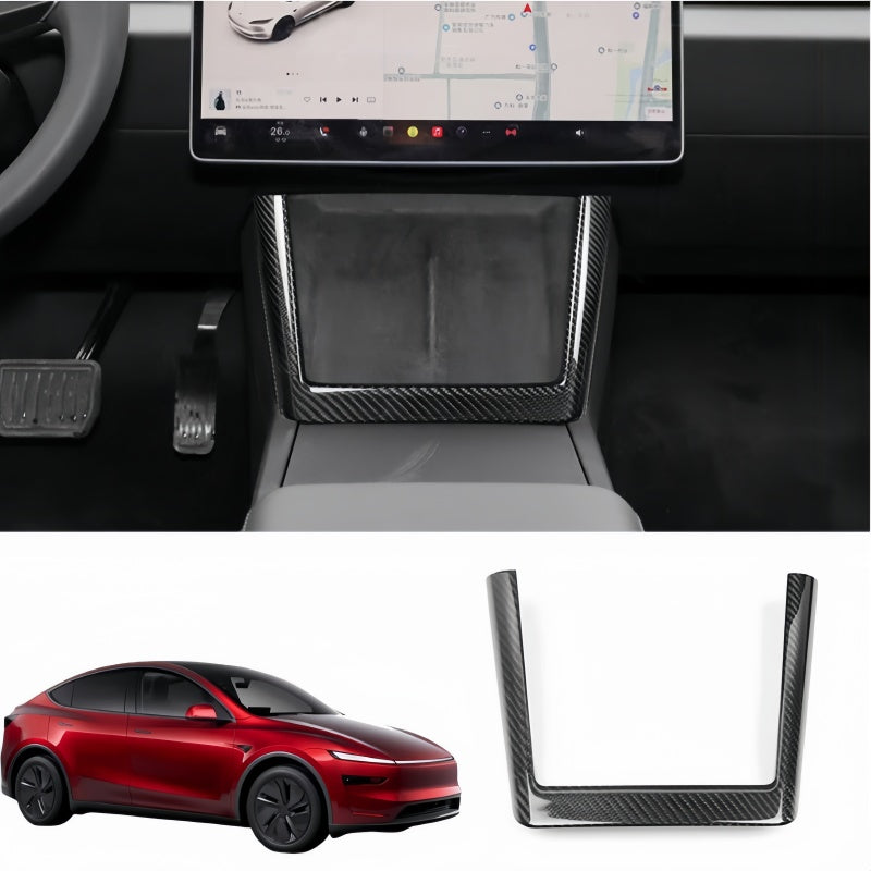 Real Carbon Fiber Center Console Charging Frame Cover for Tesla Model 3 Highland / Y Juniper