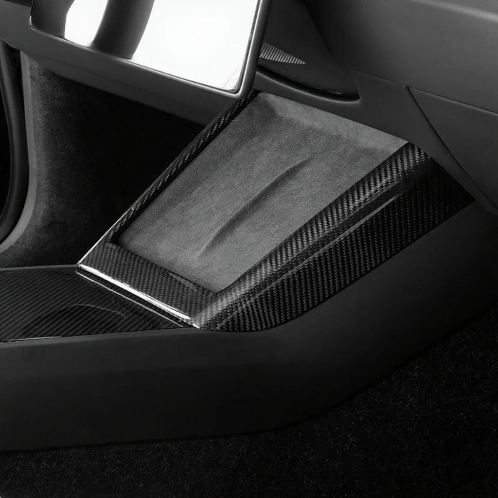 Real Carbon Fiber Center Console Charging Frame Cover for Tesla Model 3 Highland / Y Juniper