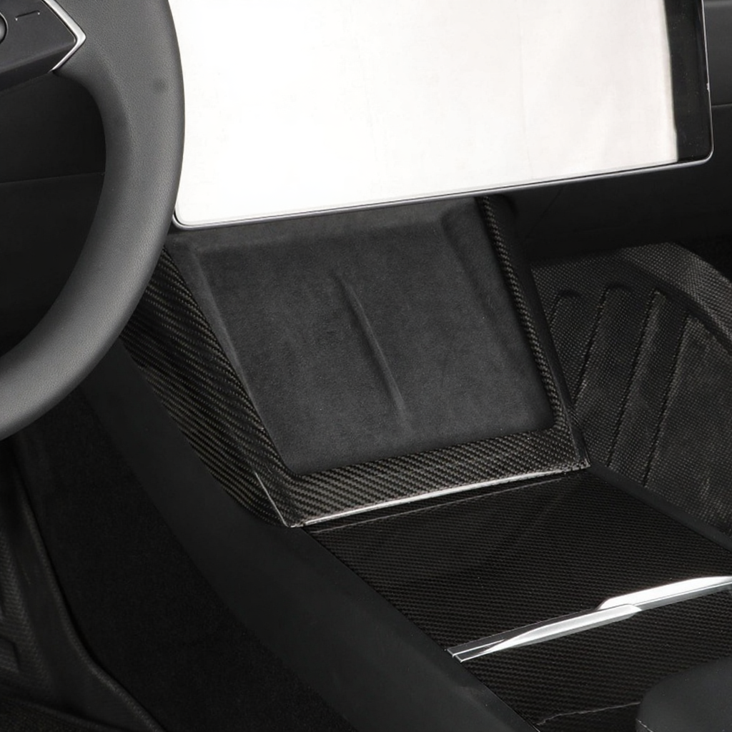 Real Carbon Fiber Center Console Charging Frame Cover for Tesla Model 3 Highland / Y Juniper