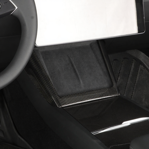 Real Carbon Fiber Center Console Charging Frame Cover for Tesla Model 3 Highland / Y Juniper