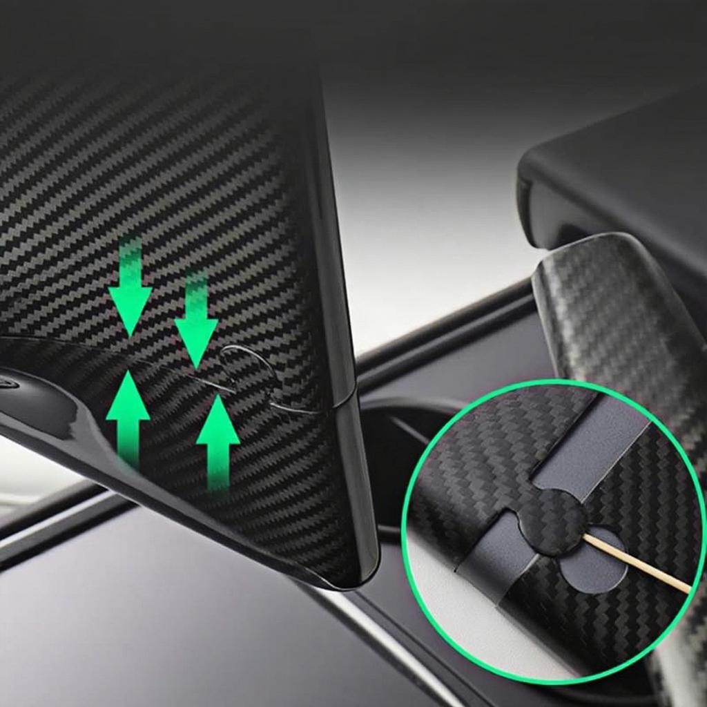Real Carbon Fiber Center Control Screen Back Cover for Tesla Model 3/Y