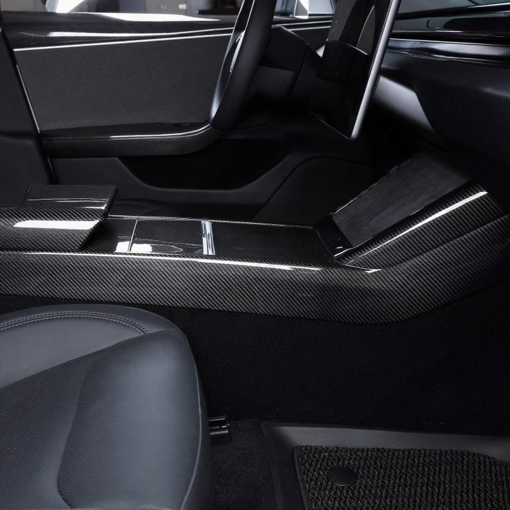 Real Carbon Fiber Console Side Panel Protector For Tesla Model Y Juniper Secondary image
