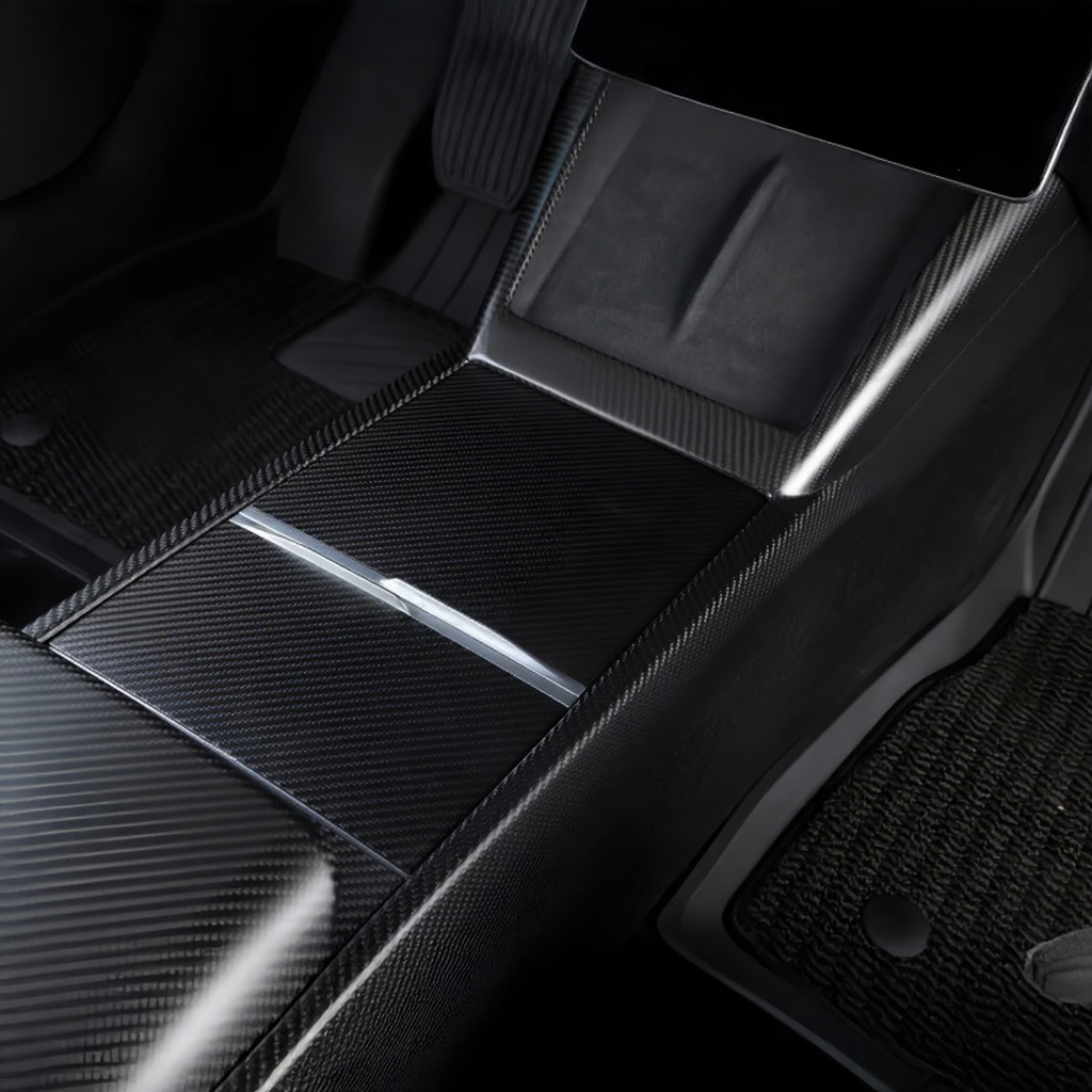 Real Carbon Fiber Console Side Panel Protector For Tesla Model Y Juniper