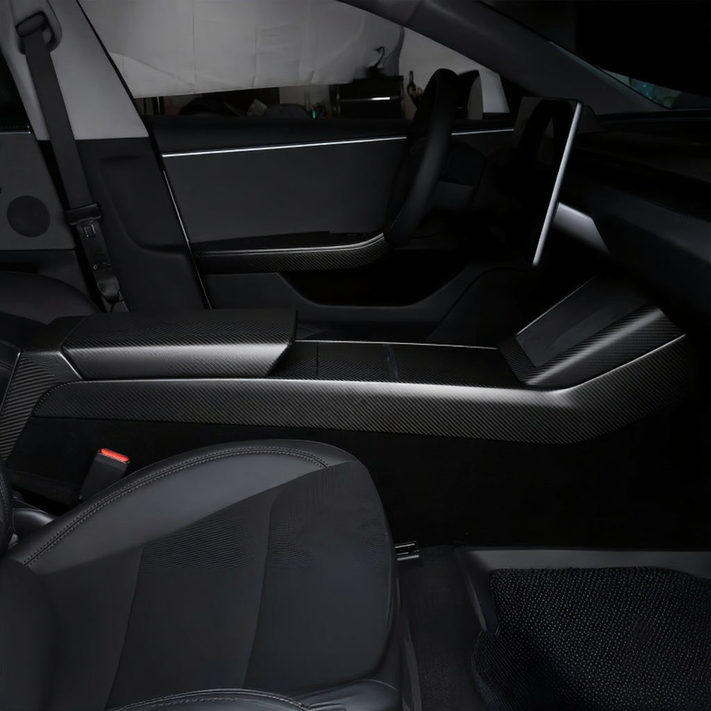 Real Carbon Fiber Console Side Panel Protector For Tesla Model Y Juniper