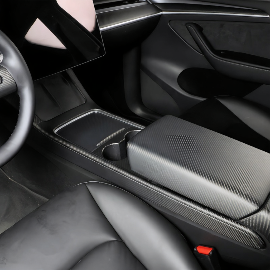 Real Carbon Fiber Console Side Panel Protector For Tesla Model Y Juniper