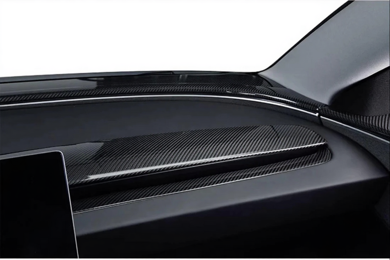Real Carbon Fiber Dashboard Air Vent Overlay Kit For Tesla Model 3 Highland/Model Y Juniper