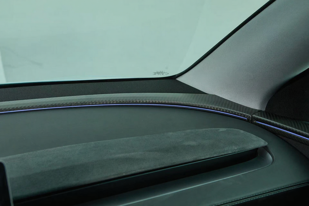 Real Carbon Fiber Dashboard Air Vent Overlay Kit For Tesla Model 3 Highland/Model Y Juniper