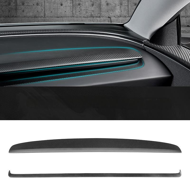 Real Carbon Fiber Dashboard Air Vent Overlay Kit For Tesla Model 3 Highland/Model Y Juniper