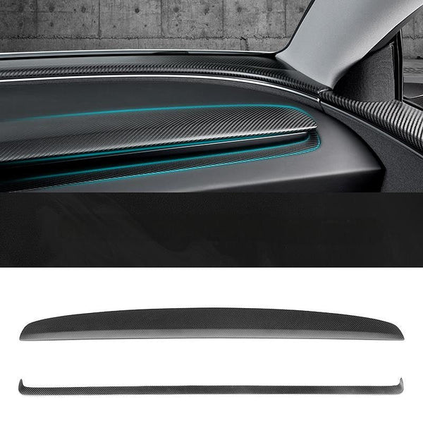 Real Carbon Fiber Dashboard Air Vent Overlay Kit For Tesla Model 3 Highland/Model Y Juniper