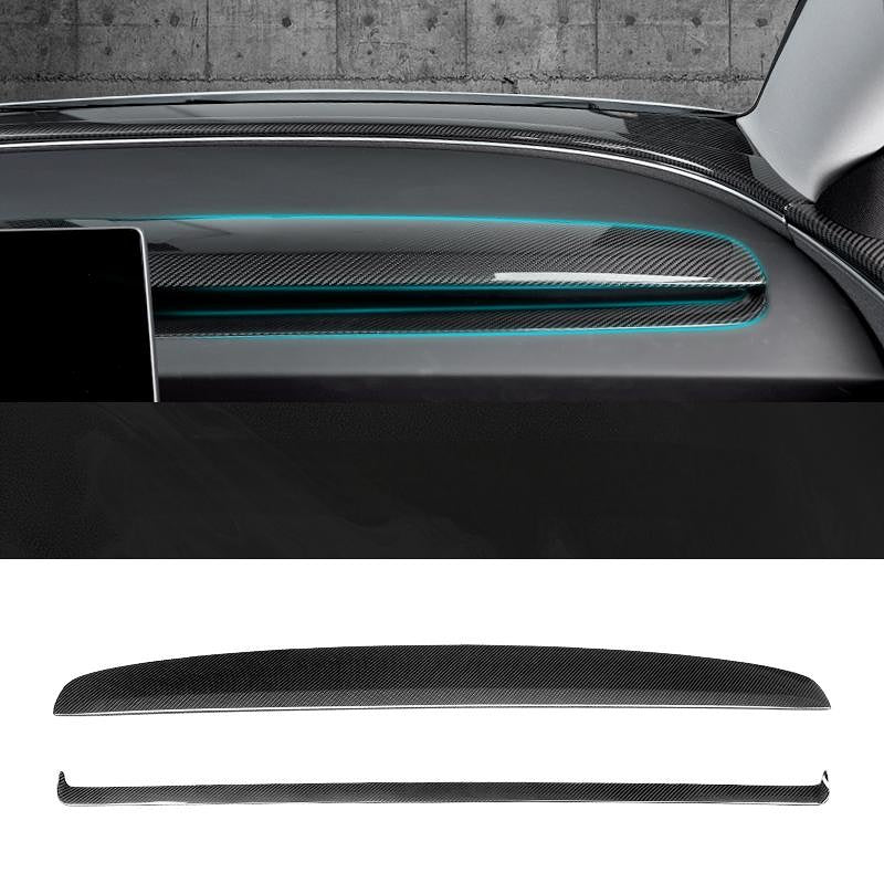 Real Carbon Fiber Dashboard Air Vent Overlay Kit For Tesla Model 3 Highland/Model Y Juniper
