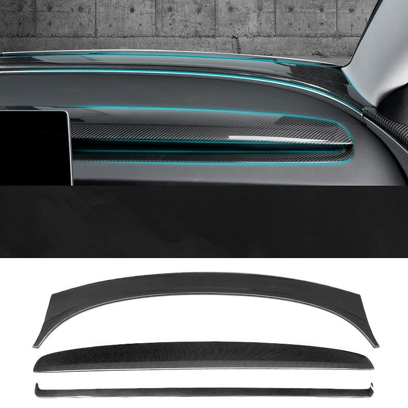 Real Carbon Fiber Dashboard Air Vent Overlay Kit For Tesla Model 3 Highland/Model Y Juniper
