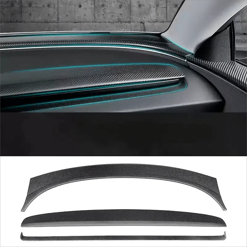 Real Carbon Fiber Dashboard Air Vent Overlay Kit For Tesla Model 3 Highland/Model Y Juniper
