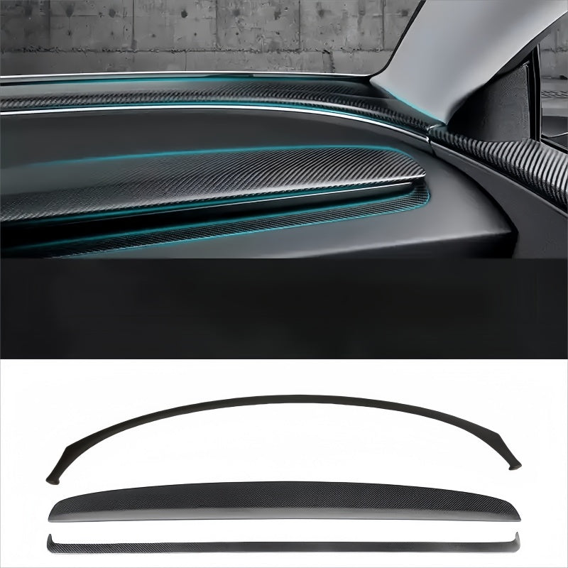 Real Carbon Fiber Dashboard Air Vent Overlay Kit For Tesla Model 3 Highland/Model Y Juniper