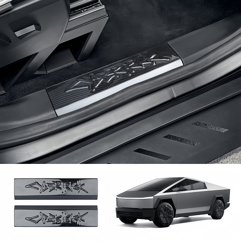 Real Carbon Fiber Door Sill Protection for Tesla Cybertruck
